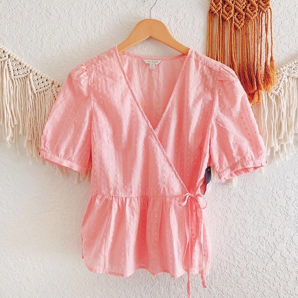 Lucky Brand Tops - Lucky Brand Textures Puff Wrap Top